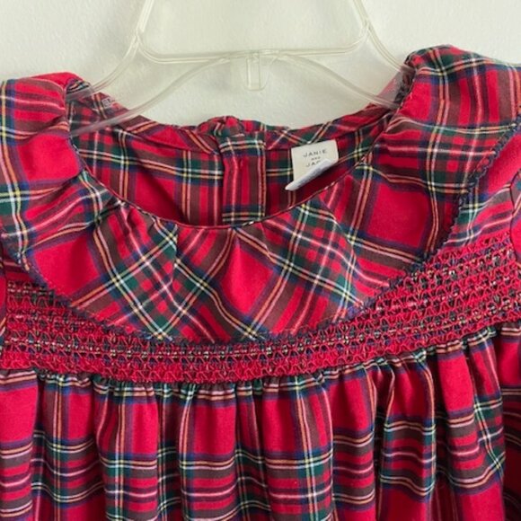 JANIE & JACK Bradbury Red Tartan Good Night Holiday Tartan Nightgown 12 - Picture 6 of 14